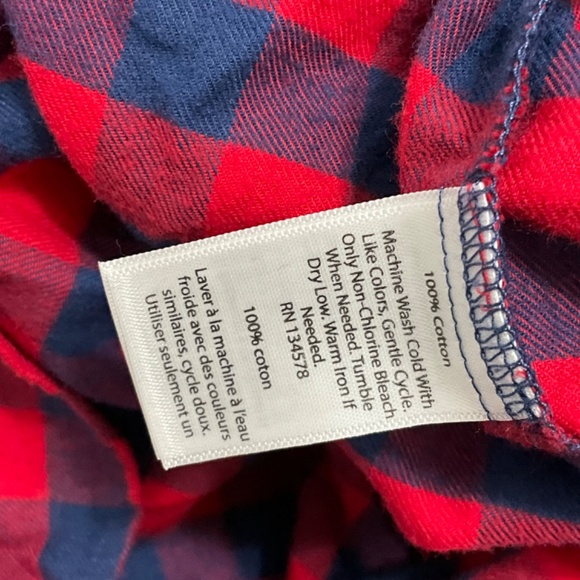 VINEYARD VINES Girls Buffalo Check Tunic Top 100% Cotton Long Sleeve LARGE (14) - Picture 6 of 6